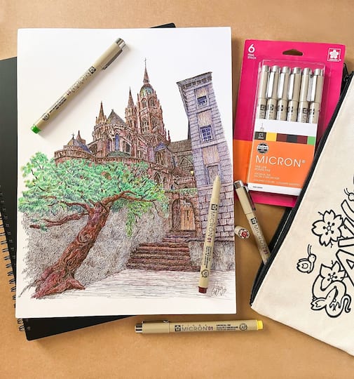 Sakura® Micron® 0.25mm Fine Line Earth Tones Pen Set